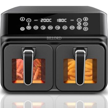 Billord Air Fryer for Home, Dual AirFryers Staineless Steel