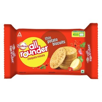 Sunfeast All Rounder, Thin, Light & Crunchy Potato Biscuit with Chatpata Masala Flavour, 282g
