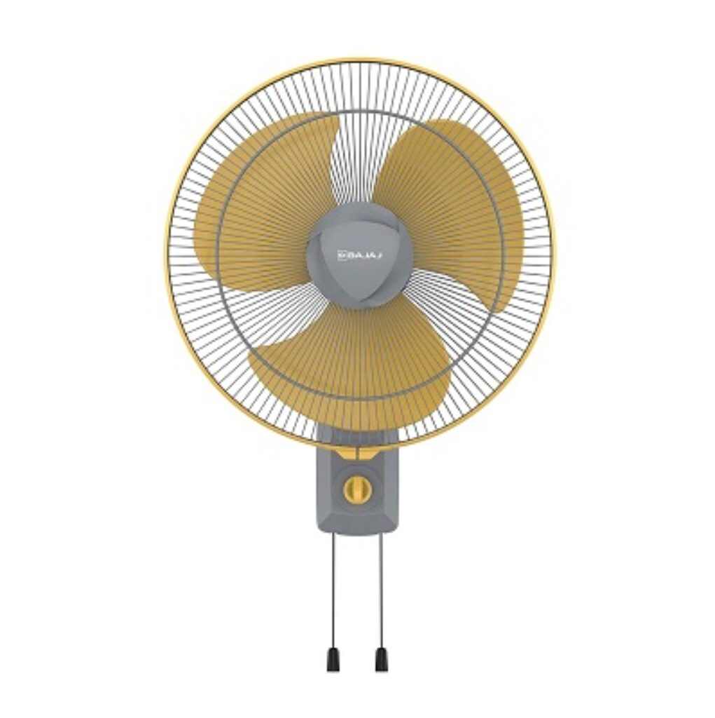 Bajaj Rapido HS 400mm Grey & Yellow Wall Fan