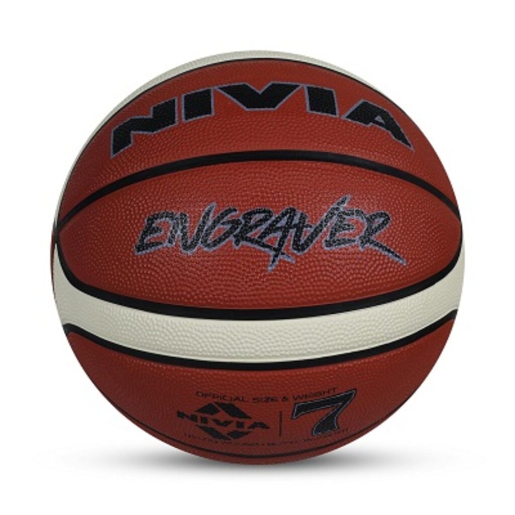 Nivia Engraver Basketball , Size : 7 , Material : Rubber , Color: Multicolor