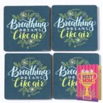 Archies Mother's Day Wooden Coaster Set of 4 with Holder Pack