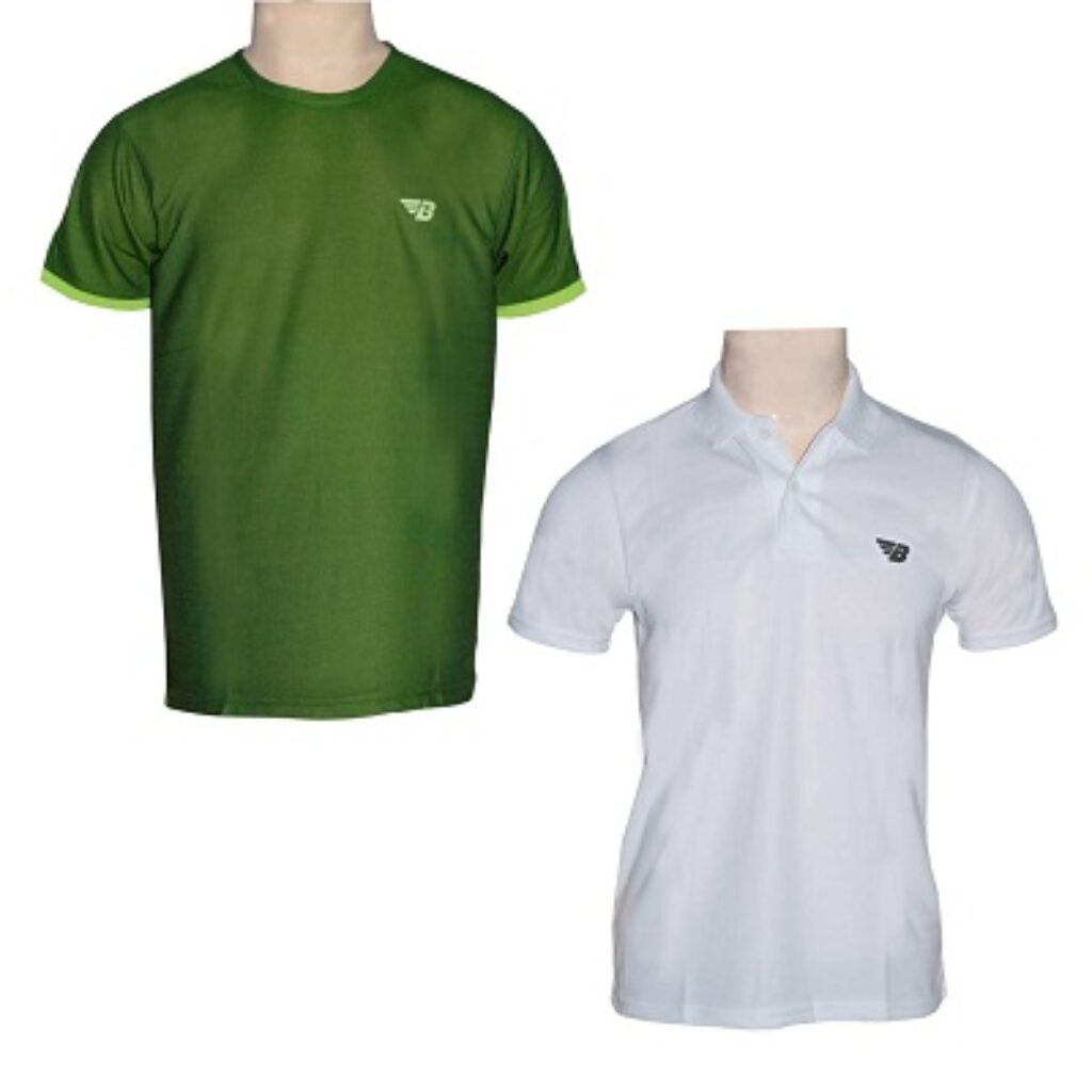 BHAJJI CRICKET SET OF 2 POLO AND ROUN NECK T-SHIRTS SIZE 34