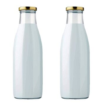 LUCID...We Build Relations Hygienic Leak Proof Beverage Glass Bottle 1 Liter For Fridge With Airtight Steel Cap, Best Suitable For Milk, Juice, Water. (Pack Of 2 Bottles)