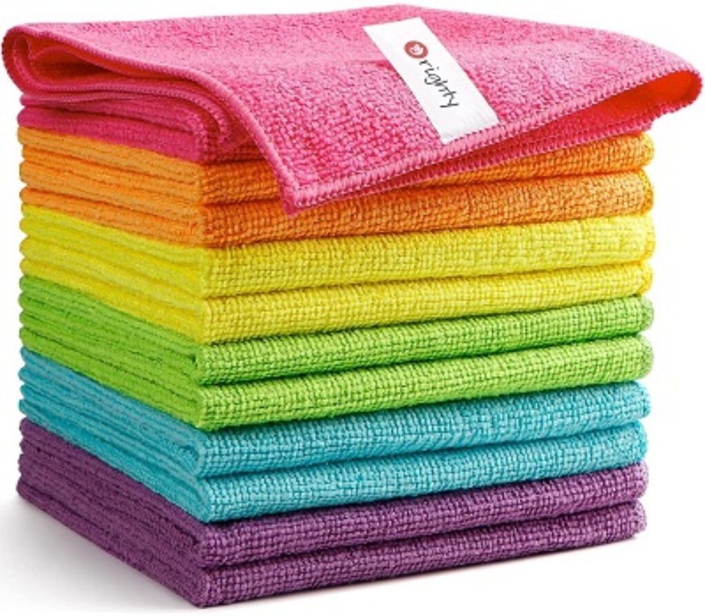 Orighty Microfiber Cleaning Cloths, Pack of 12, Highly Absorbent Cleaning Supplies