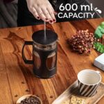 Sipologie Classic French Press Coffee Maker with 4-Level Filtration and Premium Heat Resistant Borosilicate Glass