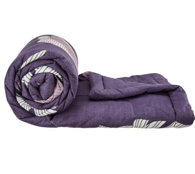 Amazon Brand - Solimo Polyester Double Comforter - Purple Garden | Fade Resistant (Purple)