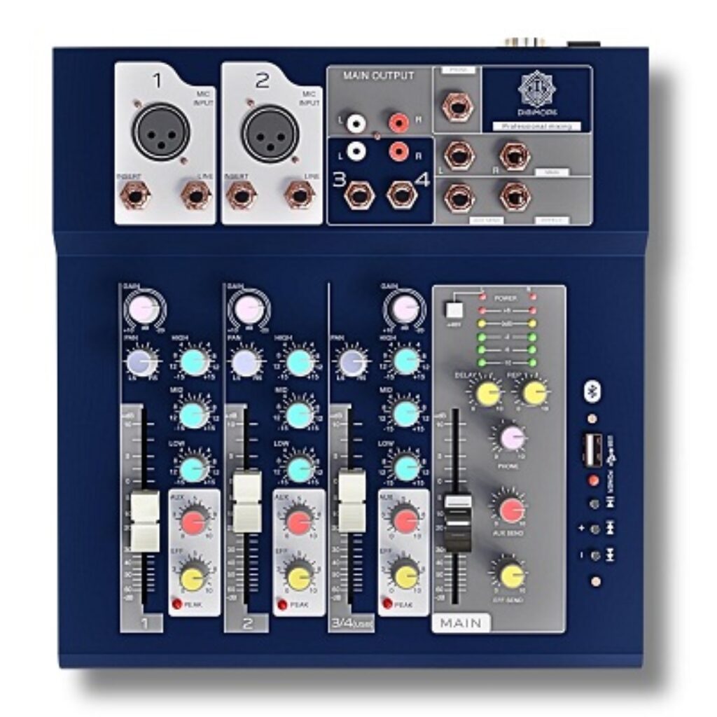 DIGIMORE 4 Channel Audio Mixer, Mixing Console