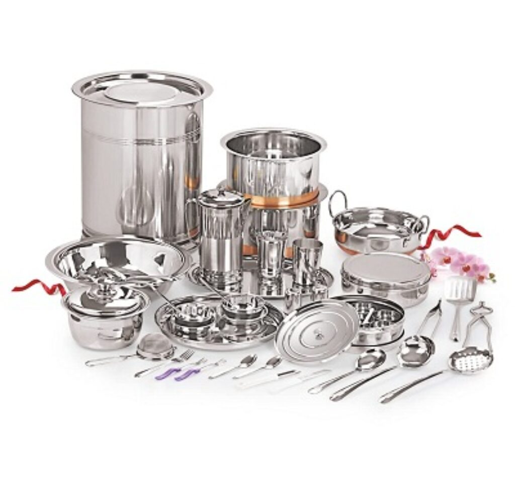 Neelam Stainless Steel Premium 101 pc Wedding Dinner Set