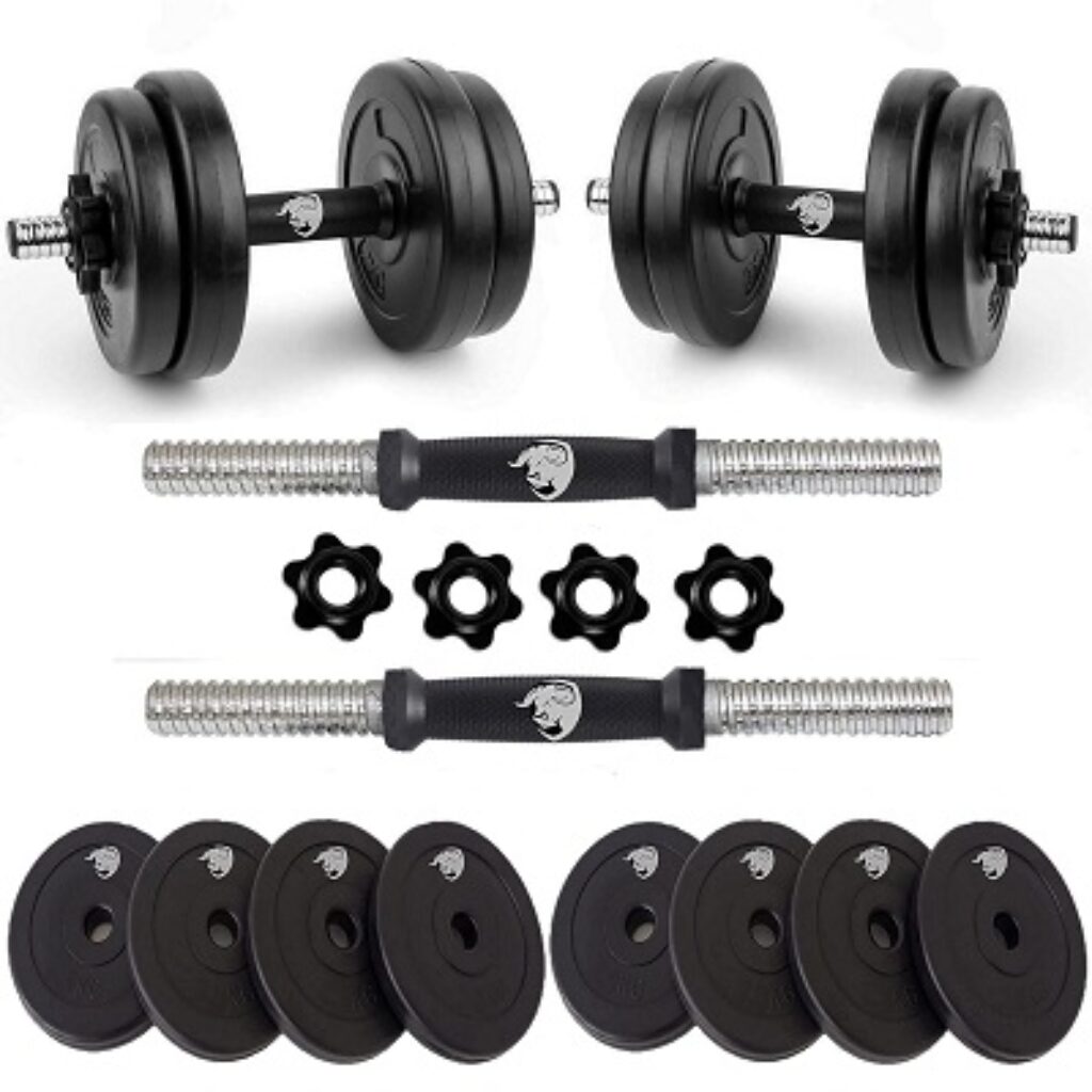 BULLAR Adjustable Dumbbells 20 KG Set | Dumbbells with Rod