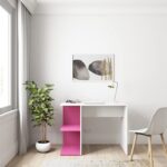 Amazon Brand - Solimo Senan Engineered Wood Study Table (Pink & White Finish)