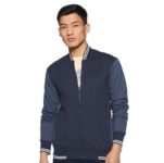 Campus Sutra Men's Black & Grey Zip-Front Jacket With Open-Angled Pocket For Casual Wear