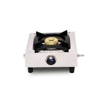 Stuffa Star LPG Stainless Steel 1Burner Gas Stove ISI Certified, Manual Ignition