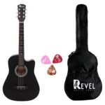 Revel 38 Inches Cutaway Design Acoustic Guitar with Carry bag and Plectrums