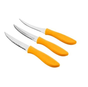 HOMETALES Stainless Steel Utility Knife, Orange (3U)