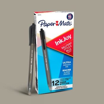 PAPER MATE INKJOY 100RT Retractable Ball Pen 12x Black