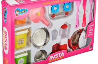 Insta kitchenset Kitchenware Set Toy Non Toxic Plastic and Stainless Steel Cooking