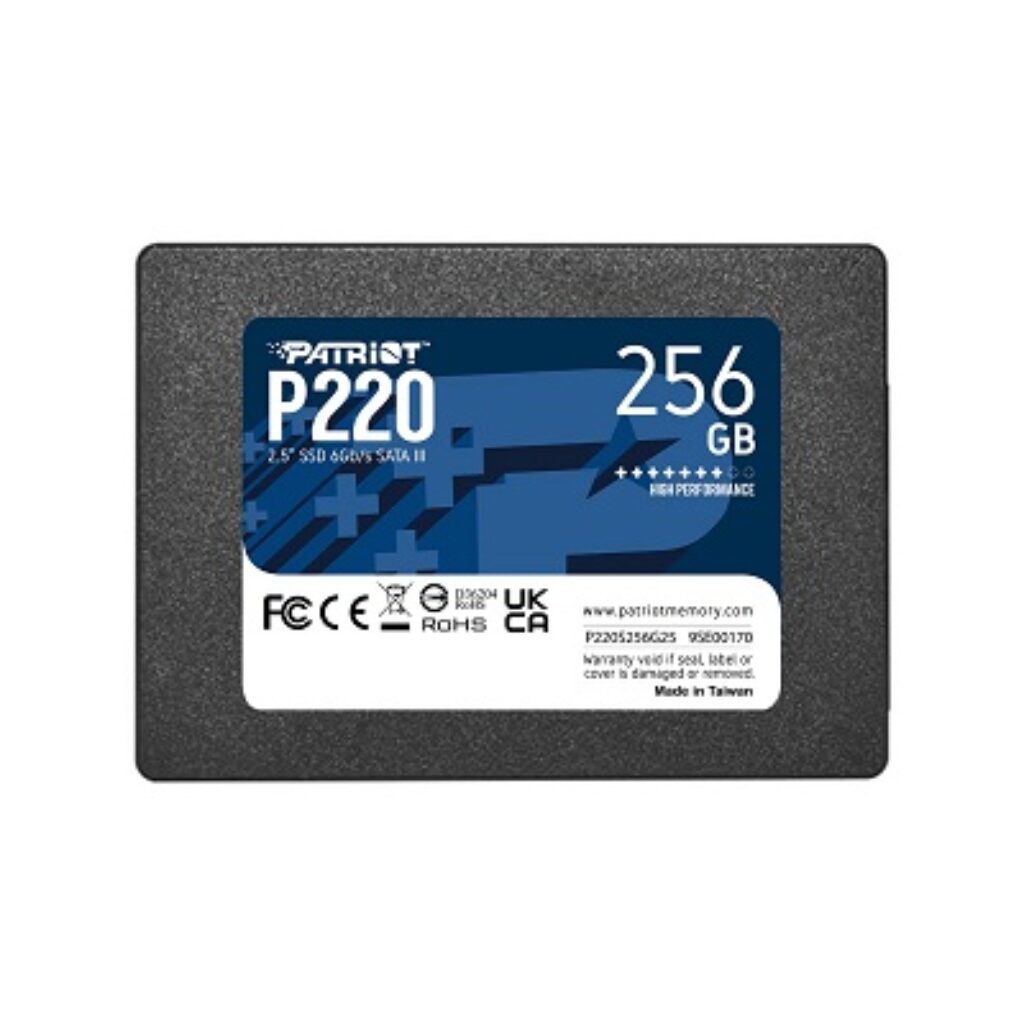 Patriot 256GB 2.5" SATA III Internal (SSD) Solid State Drive P220, Read Speed 550MB/s, 5 Year Warranty - P220S256G25