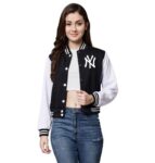 Ri Sign Hub Long Sleeve Versity Jacket - Crop Varsity Jacket - Crop Jacket for Women