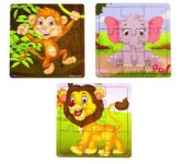 Fiddlys Wooden Paperless Jigsaw Puzzle for Children - Pack of 3-9 Pieces