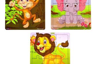 Fiddlys Wooden Paperless Jigsaw Puzzle for Children - Pack of 3-9 Pieces