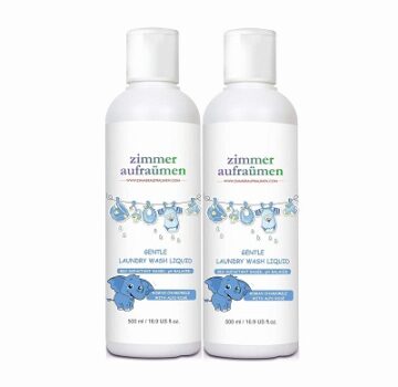 Zimmer Aufraumen Baby Laundry Liquid Washing Detergent with Plant Derived Ingredients & 5 Bio Enzymes Blend and Neem Oil 1 Litre (2 x 500ml) - Pack of 2