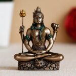 eCraftIndia Meditatin Lord Shiva Cold Cast Bronze Resin Decorative