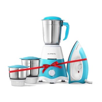 Longway Super Dlx 700 Watt Mixer Grinder with 3 Jars for Grinding, Mixing with Powerful Motor & Kwid 1100 Watt Dry Iron