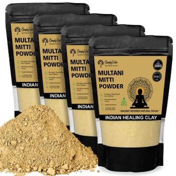 Simply Vedic 100% Natural Multani Mitti Powder Face Pack (200Gms-Pack4)