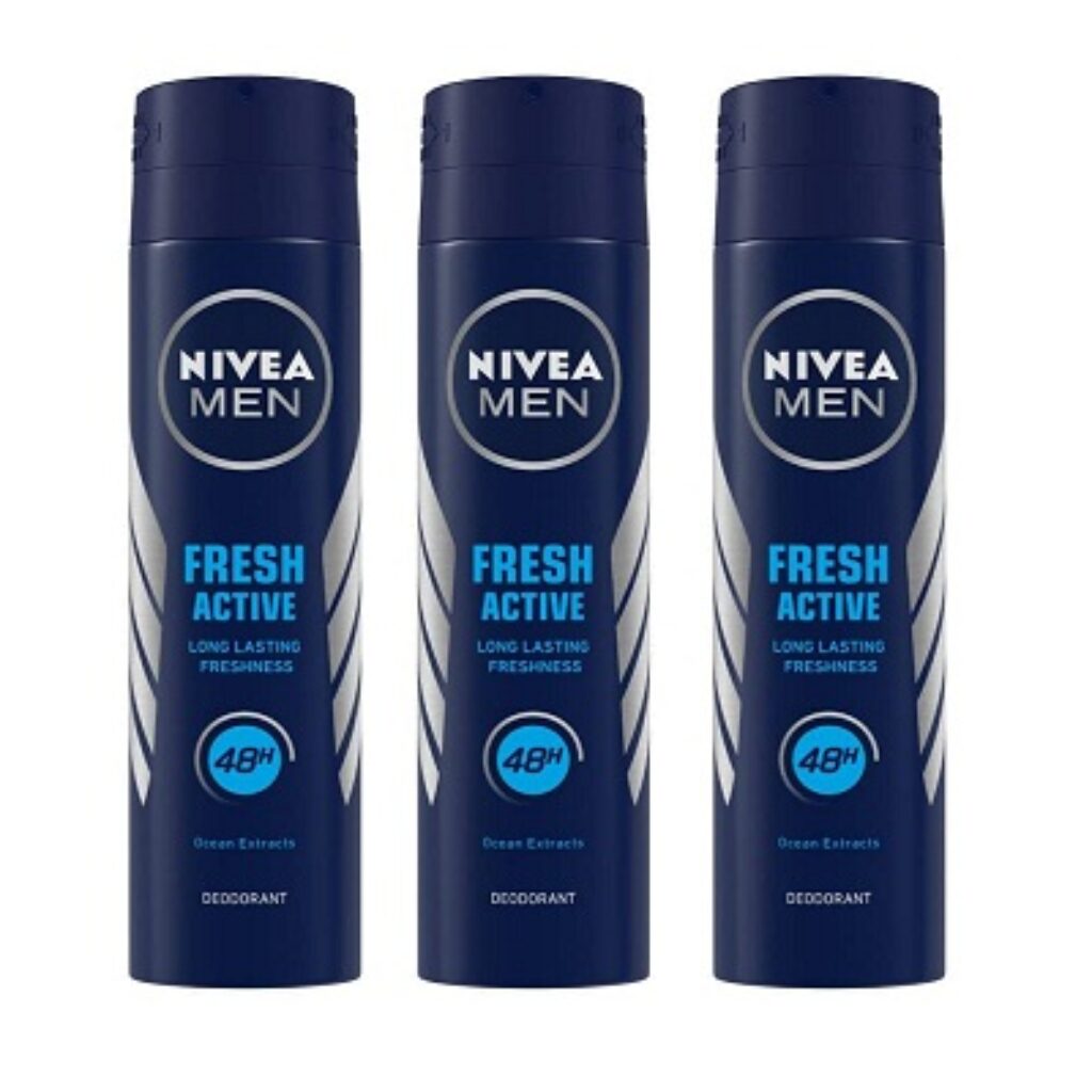 Nivea Deodorant, Fresh Active for Men, 150ml (Pack of 3)