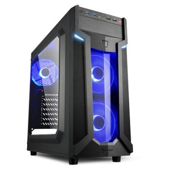 Sharkoon VG6-W Blue Mini Tower PC Computer Case I Support Mini-ITX