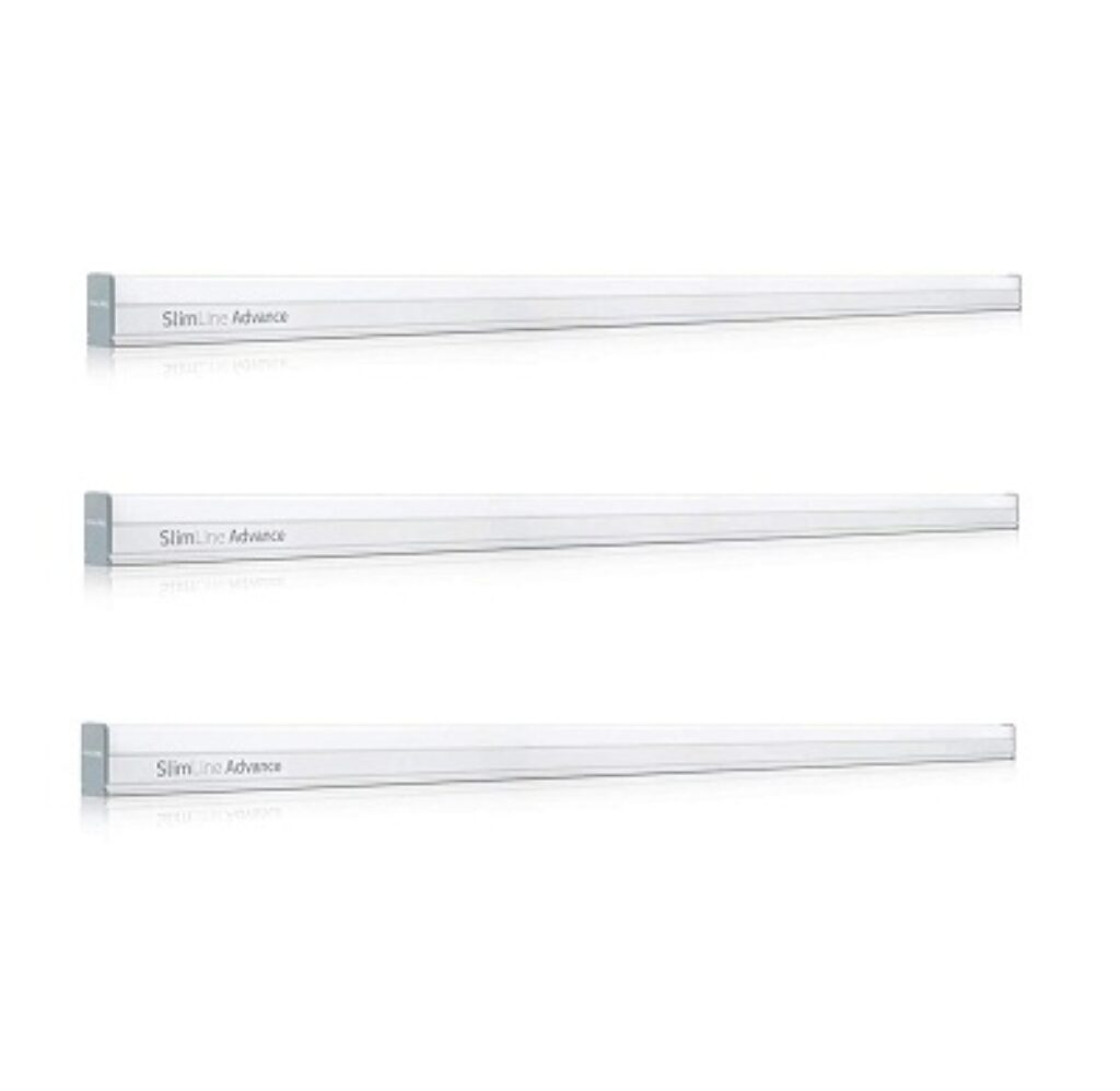 Philips Slimline Advance 25-Watt 2500-lumen Metal Batten Tubelight (Pack of 3) (Warm White) (Study Room Specialist)