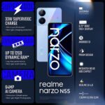 realme narzo N55 (Prime Blue, 4GB+64GB) 33W Segment Fastest Charging