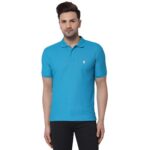 Red Tape Men's Blue Solid Polo Collar Pure Cotton T-Shirt