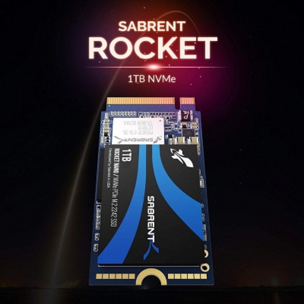 Sabrent 1TB Rocket NVMe PCIe M.2 2242 DRAM-Less Low Power Internal High Performance SSD (SB-1342-1TB)