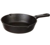 Amazon Brand - Solimo Pre-Seasoned Cast Iron Skillet/Frying Pan, 8 Inches (20 cm, Black)