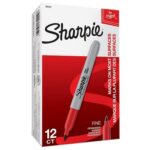 SHARPIE Red Permanent Marker Fine Tip for Precise Writing
