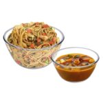 SIMPARTE Borosilicate Mixing/Serving Round Glass Bowl for Kitchen & Dining, Serving, Microwave Safe Bowl, Dishwasher Safe, Dishwasher Safe, Set of 2 (1000ml+500ml), Transparent