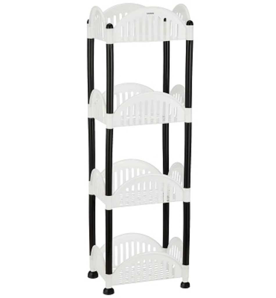 Amazon Brand - Solimo Four-Tier Multipurpose Plastic Rack