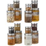 Amazon Brand - Solimo - Silverline Set of 16 Jars with Steel Cap