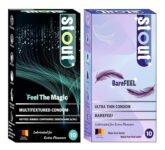 Stout Barefeel With Mutual Climax Condom Combo For men |Dotted