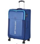 VIP Suprema 79cm Softsided Large Size Polyester 8 Spinner Wheels Blue Suitcase
