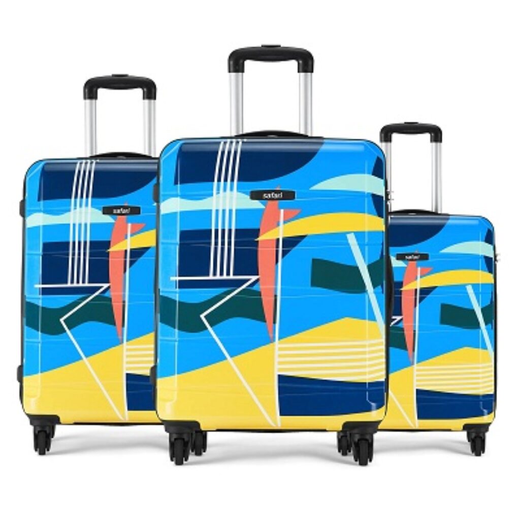 Safari Reglossdetor Set of 3 Printed Hardsided Check-in Trolley