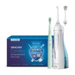 ORACURA® Combo OC200 LITE Smart PLUS Water Flosser® White & SB100 Sonic Lite Electric Battery Operated Toothbrush Green