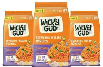 WickedGud Nourishing Schezwan Instant Noodles (207gm x 3) | Healthy Noodles