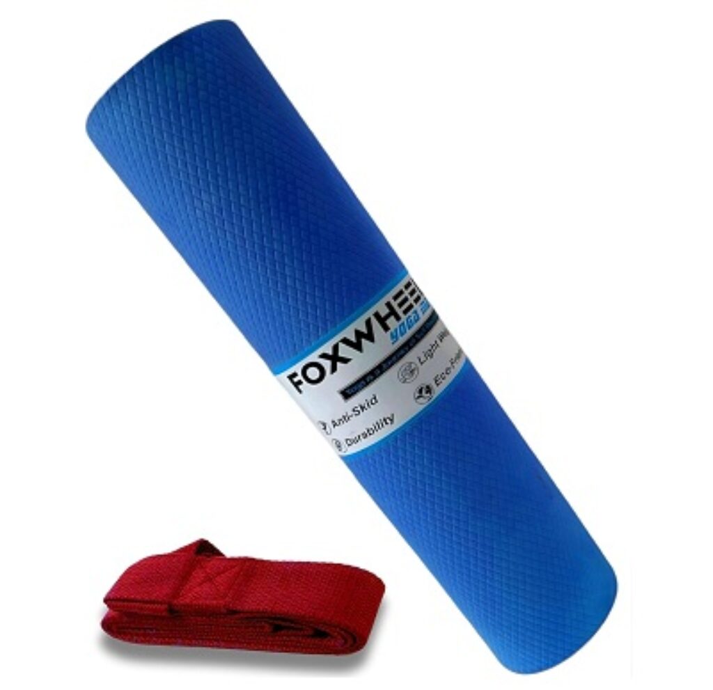 FOXWHEEL® 4MM Thick, Light Weight with Anti-Slip Dual Side Embossed Yoga Mat