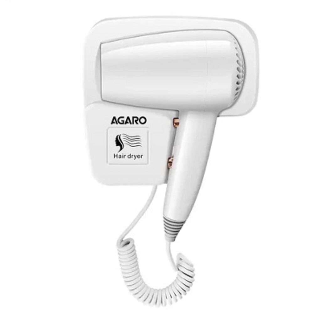 AGARO HD1417 Wall Mounted Hair Dryer 1400W, Electric Wall Mount Hair Dryer