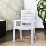 Cello Jordan Plastic High Back Armchair, 1pc(White)