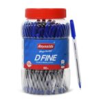 Reynolds D FINE BALLPEN - BLUE | PACK OF 50 | Ball Point Pen Set With Comfortable Grip