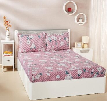 Amazon Brand - Solimo Polyester Lavender Bloom Double Bedsheet