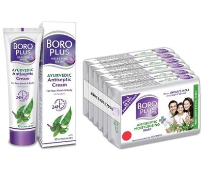 Boroplus Antiseptic And Moisturising Bathing Soap, 125G (Pack Of 6) & Antiseptic Cream, 120 Ml